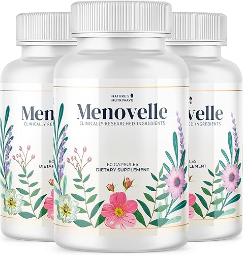 Menovelle Cápsulas para mujer  Fórmula natural de apoyo diario con hongos y botánicos  Sin OMG, fácil de tomar, fabricado en los Estados Unidos, 60