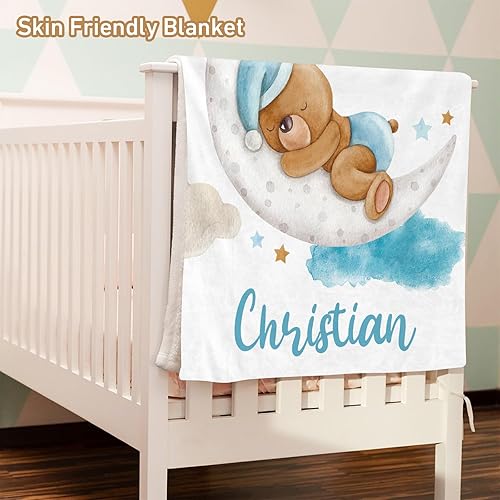 Miniatura 3 de Juego de ropa de cama personalizado para cuna juego de guardería con nombre personalizado y tema impreso, juego de cuna de 5 piezas suave y seguro