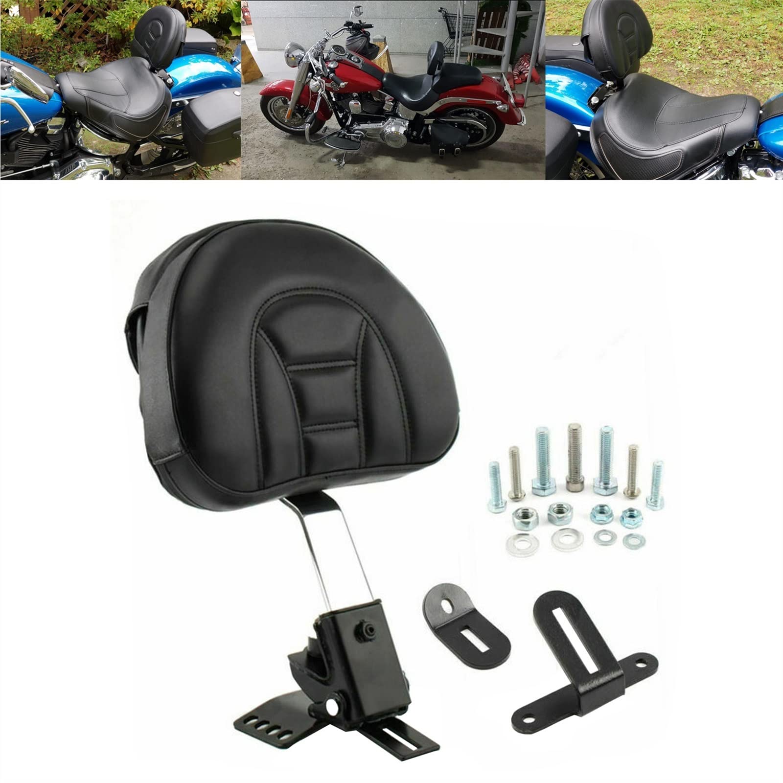 NINOMA Posteriore del Motociclo Schienale Sissy Bar Cuscino Pad Retrofit per Harley Touring Electra Road Street Glide Road King Coda gobba