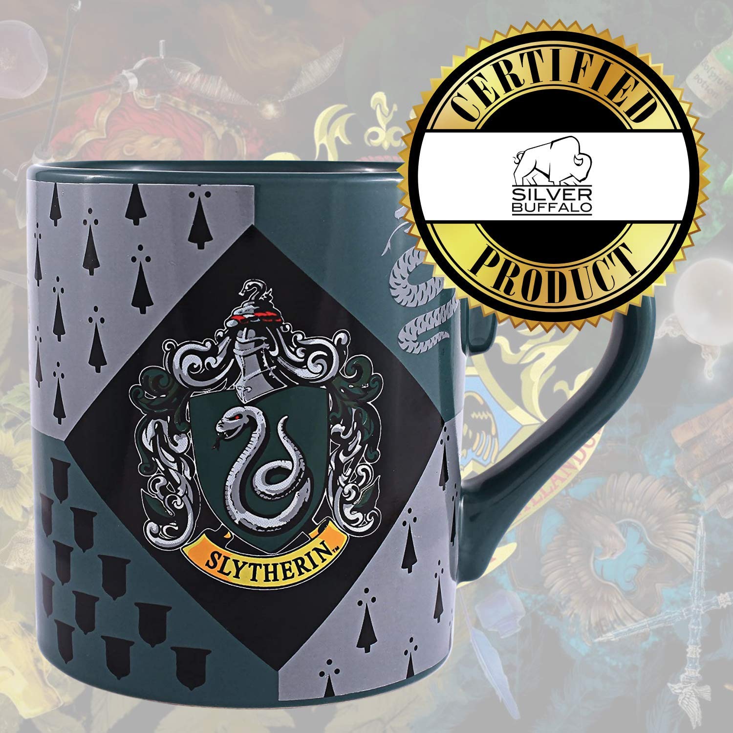 Silver Buffalo Harry Potter Hogwarts House Crest Twist Spout Botella de agua de plástico con
