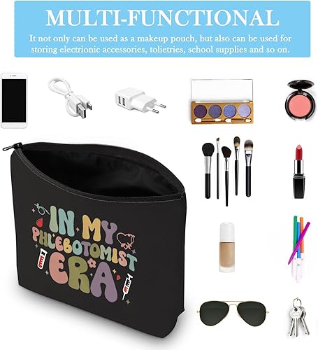 Miniatura 3 de GJTIM Phlebotomy Técnico Enfermera Regalo Hematólogo Médico Tecnólogo Cremallera Bolsa En Mi Flebotomist Era Maquillaje Bolsa, Flebotomist Era