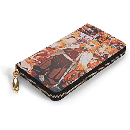 Amazon 鬼滅の刃 無限列車 煉獄 杏寿郎 炎柱 財布 アニメ キャラクター かわいい 本革 長財布 シンプル 小銭入れ ジッパー おしゃれ 多機能 大容量 収納 現金 カード カードケース コインケース 仕分け 男女兼用 人気 誕生日プレゼント グッズ 財布