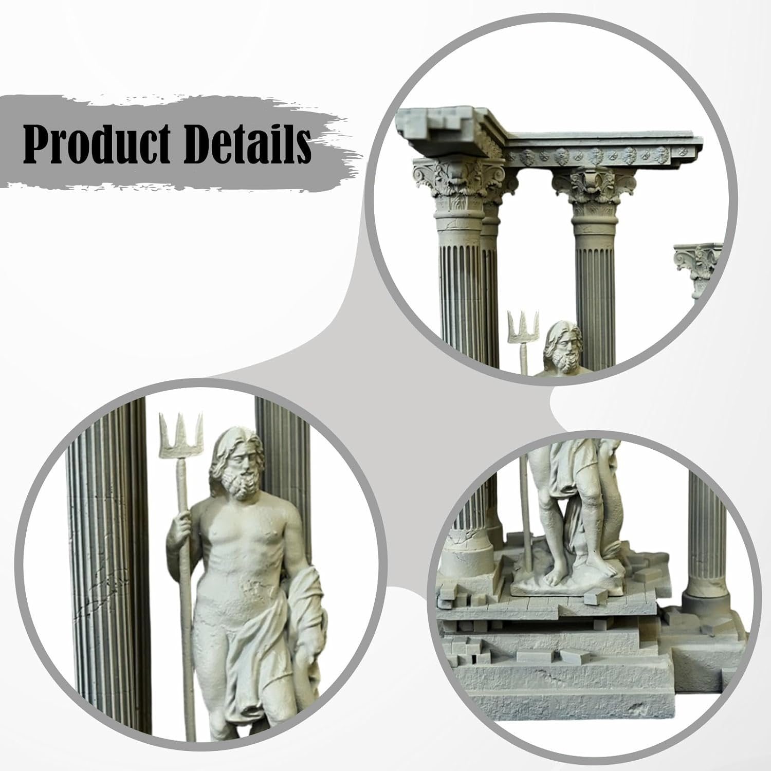 Gralara Roman Column Decoration Roman Ruins Ornament Resin Mini Small Aquarium Decoration Aquarium Accessories 185mm Realistic, Set D