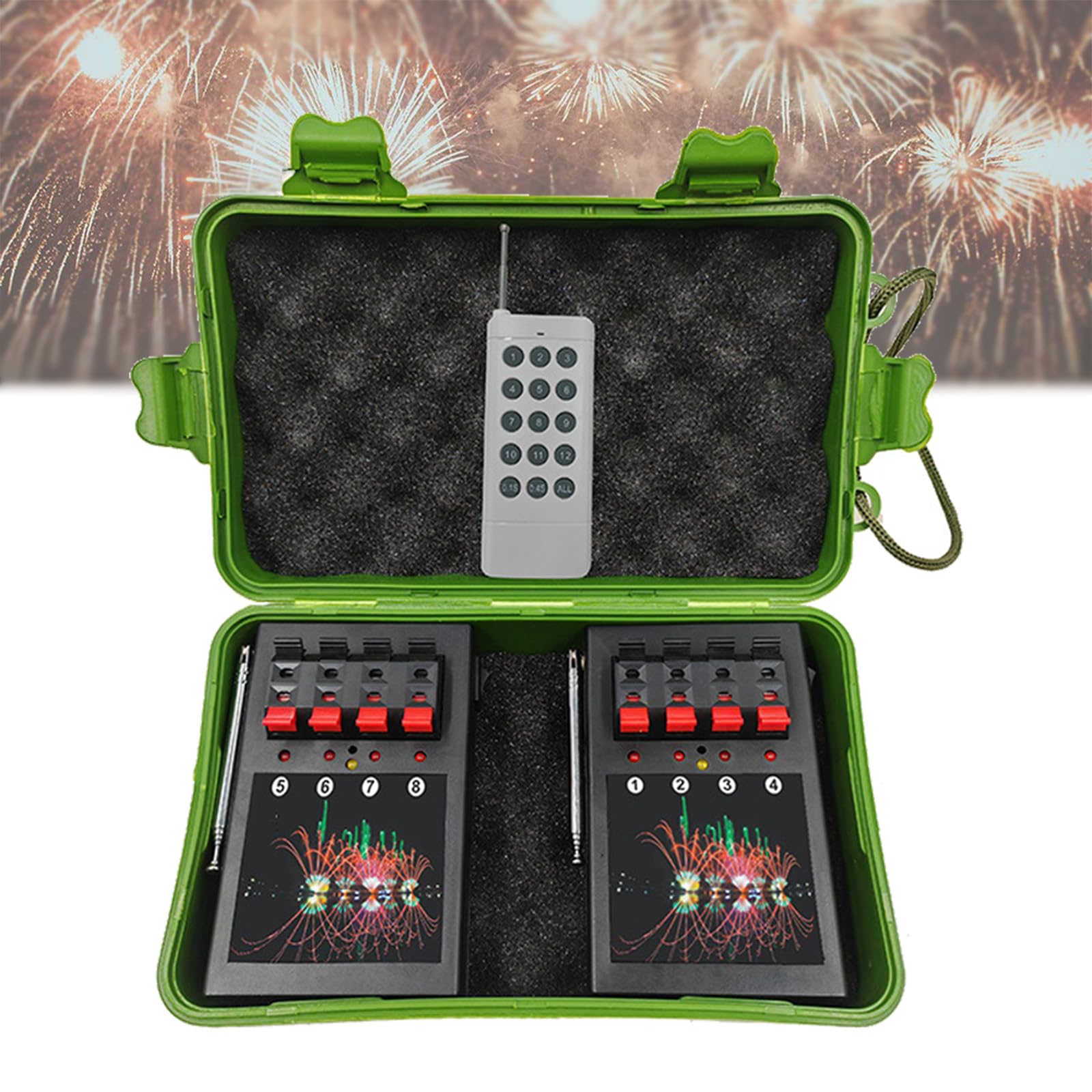 Sistema di accensione senza fili per fuochi d'artificio - Funzionamento a distanza alimentato a batteria per matrimoni, feste, hotel, ecologico