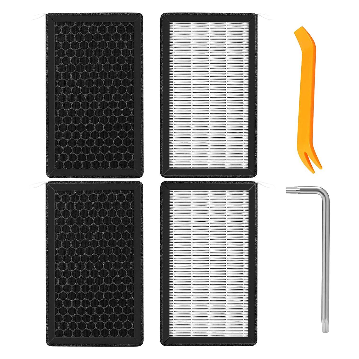 Filtro de aire HEPA para cabina de coche modelo 3 Y, repuesto con kit de herramientas, carbón activado, 4 unids/set