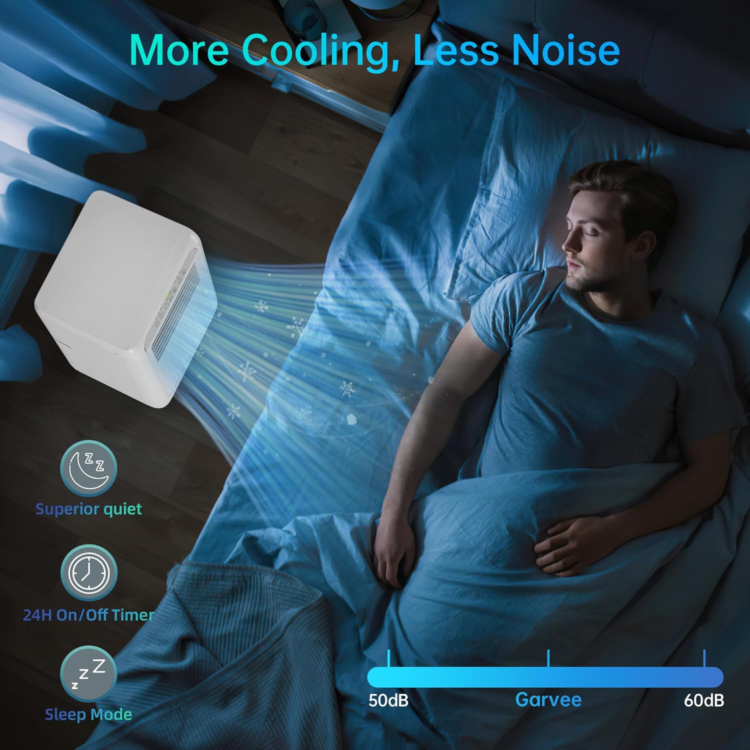 8000 BTU White Portable Air Conditioner with Remote and Sleep Mode