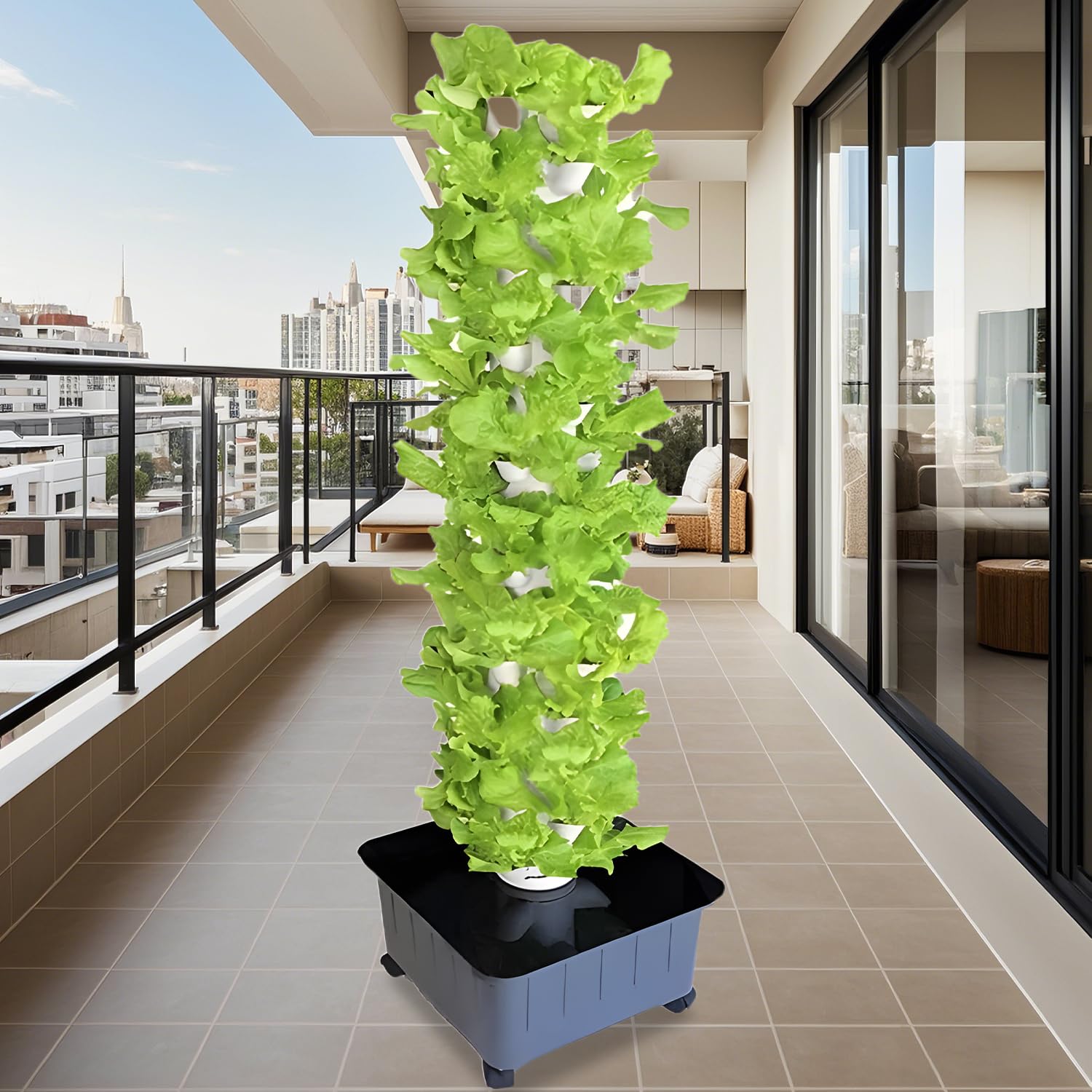 Torre hidropónica para 45 Plantas, Torre de Cultivo Vertical, Kit de Sistema de Cultivo Vertical para jardín, Kit de germinación de Interior para Frutas y Verduras