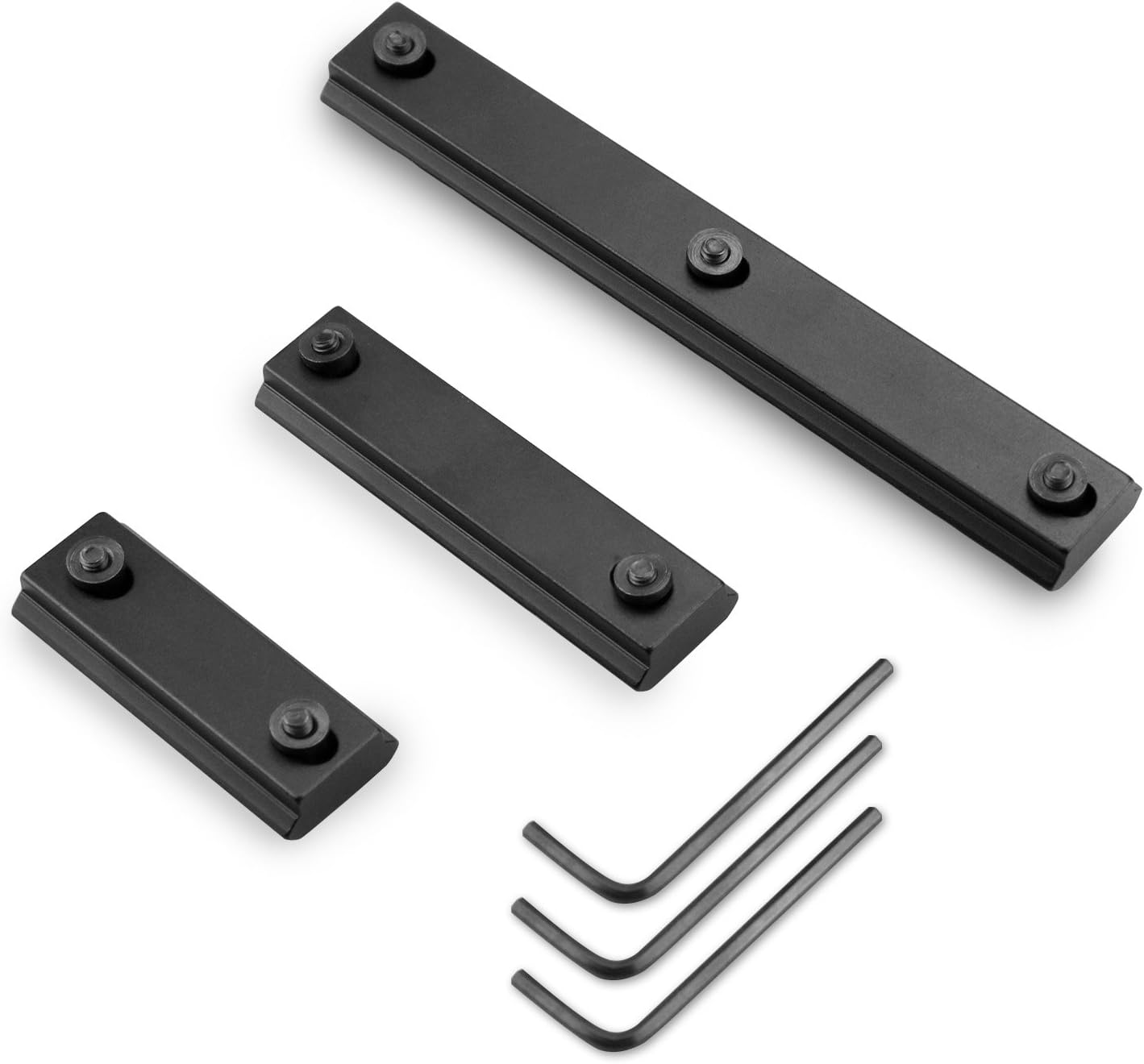 Monoki Picatinny Rail Sections for Keymod, 5-Slot 7-Slot 13-Slot Lightweight Picatinny Rail Section for Keymod Handguard Mount Rail System with 3 Allen Wrench & Solid-Style, 3 Pack (5/7/13-Slot) : Sports & Outdoors