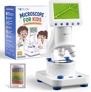 TOMLOV DM302K Microscope for Kids, 800X Science Kit, 4.3