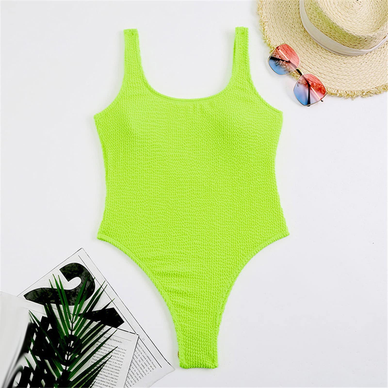 Generico Costume da Bagno Donna, Costumi Interi da Pancia A Vita Alta Avvolgere Tie Back Monokini Costumi Intero, Tessuto Anti-Macchie