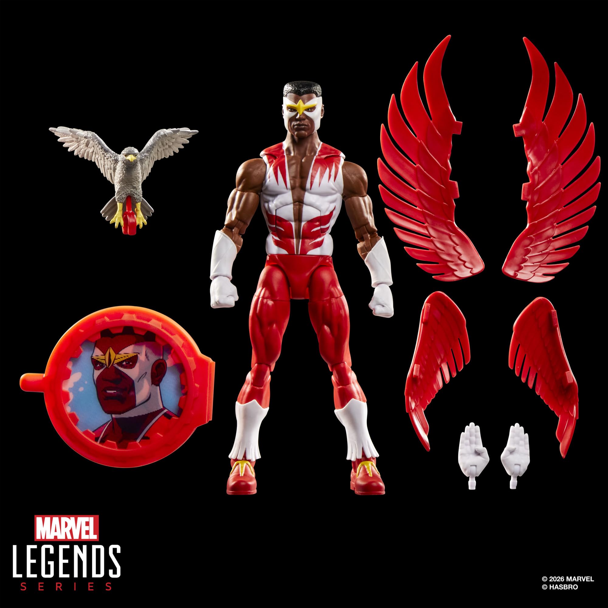 Marvel Legends Series, Secret Wars, Marvel’s Falcon, Figura Retro Coleccionable de 15 cm con Escudo lenticular, Inspirada en los cómics del Capitán América