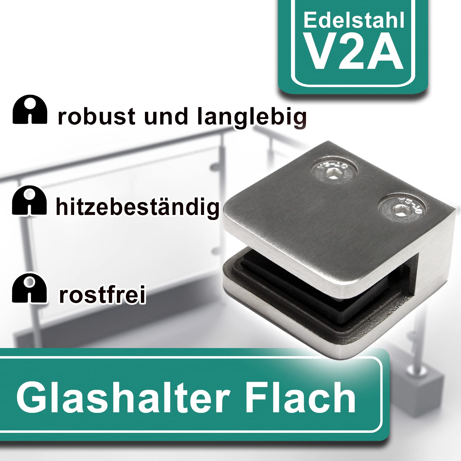 Supporti In Lamiera Forata PRIOstahl 10 Pezzi - Per Fissare Lamiere, Ringhiere, Balconi, Connettore 33,7 Mm