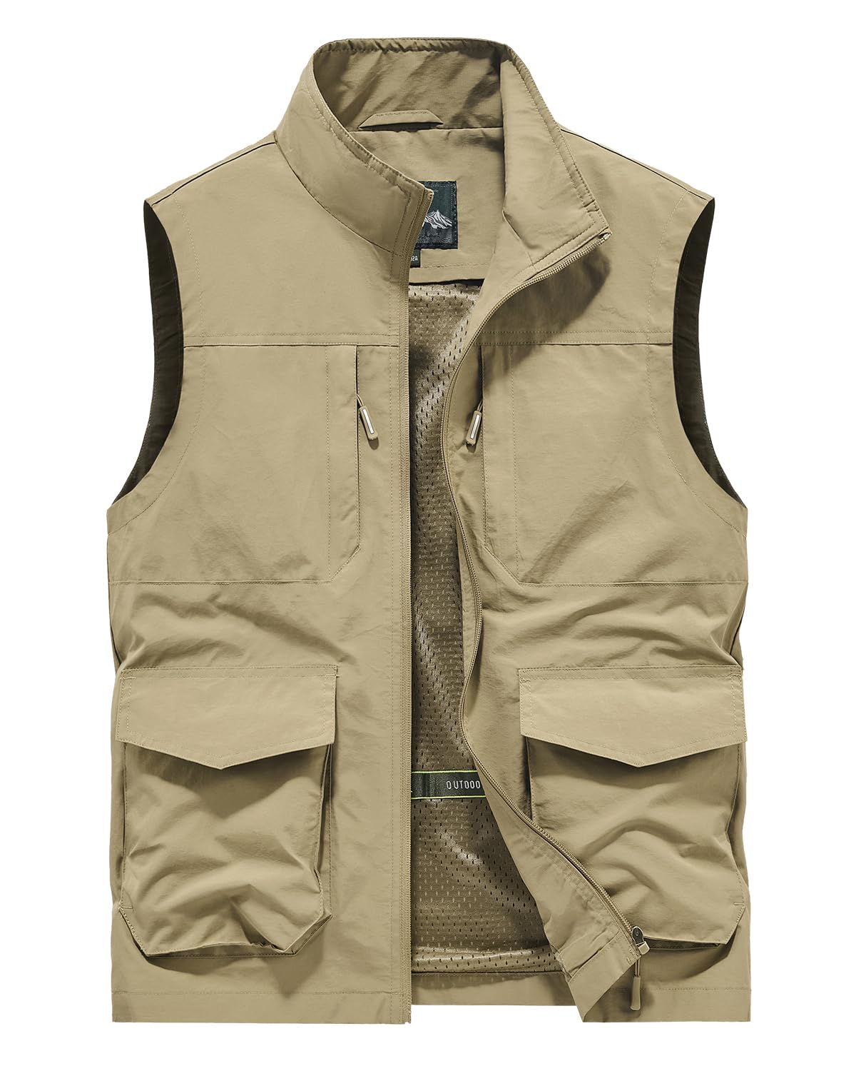 Gilet de pêche pour homme à l'extérieur Multi-Poches Gilet Sans Manches Veste Été Légère Respirant Veste de Loisirs à Séchage Rapide Gilet pour Camping en Photographie