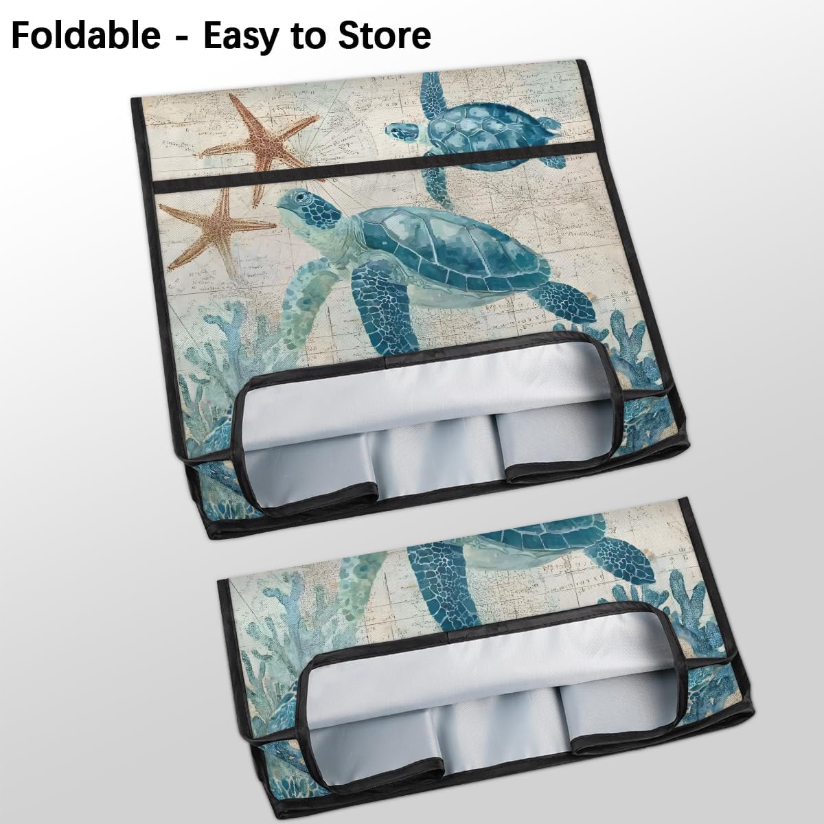 Vintage Ocean Turtle Kitchen Aid Mixer Cover with 4 Pocket Stand Mixer Dust Cover Compatible with 5-8 Quart Fits All Tilt Head & Bowl Lift Models, for Kitchen Aid Accessories And Attachments,A-19