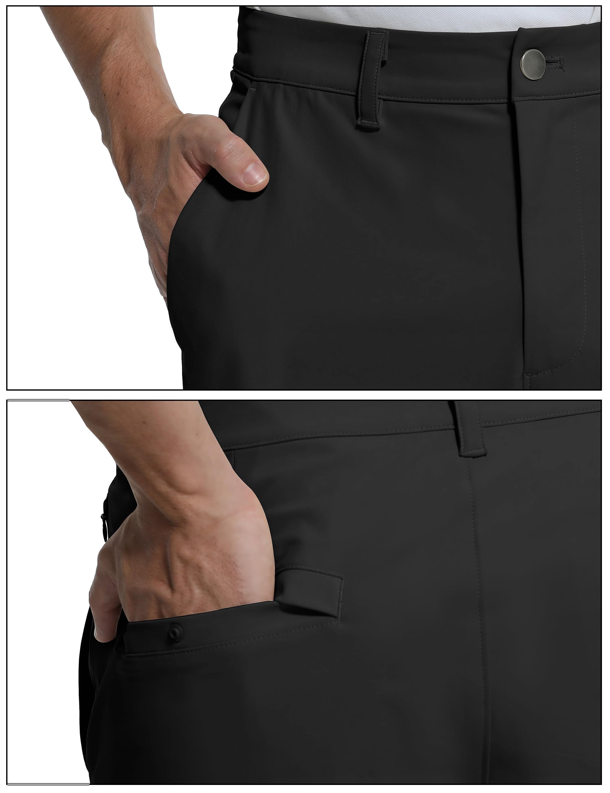 Pantalones de Golf para Hombre elásticos y Ligeros con Bolsillos versátiles para Trabajo Ocio y Uso Diario