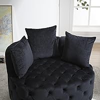 Vista 4 de HomSof Silla de acento de terciopelo Chaise Lounge Silla de ocio interior Barrel Sofá moderno Lounge Club Silla redonda