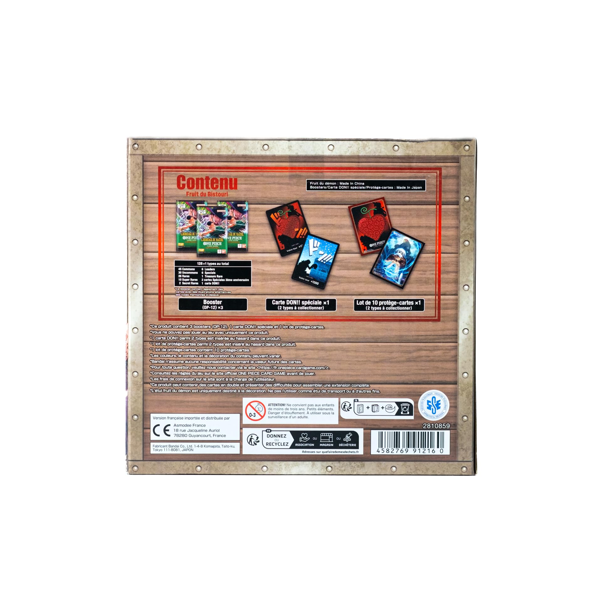 Asmodee - One Piece: Devil Fruit Collection 3 - Bandai - Cofanetto carte collezionabili a forma di frutto del Bisturi - 3 booster inclusi