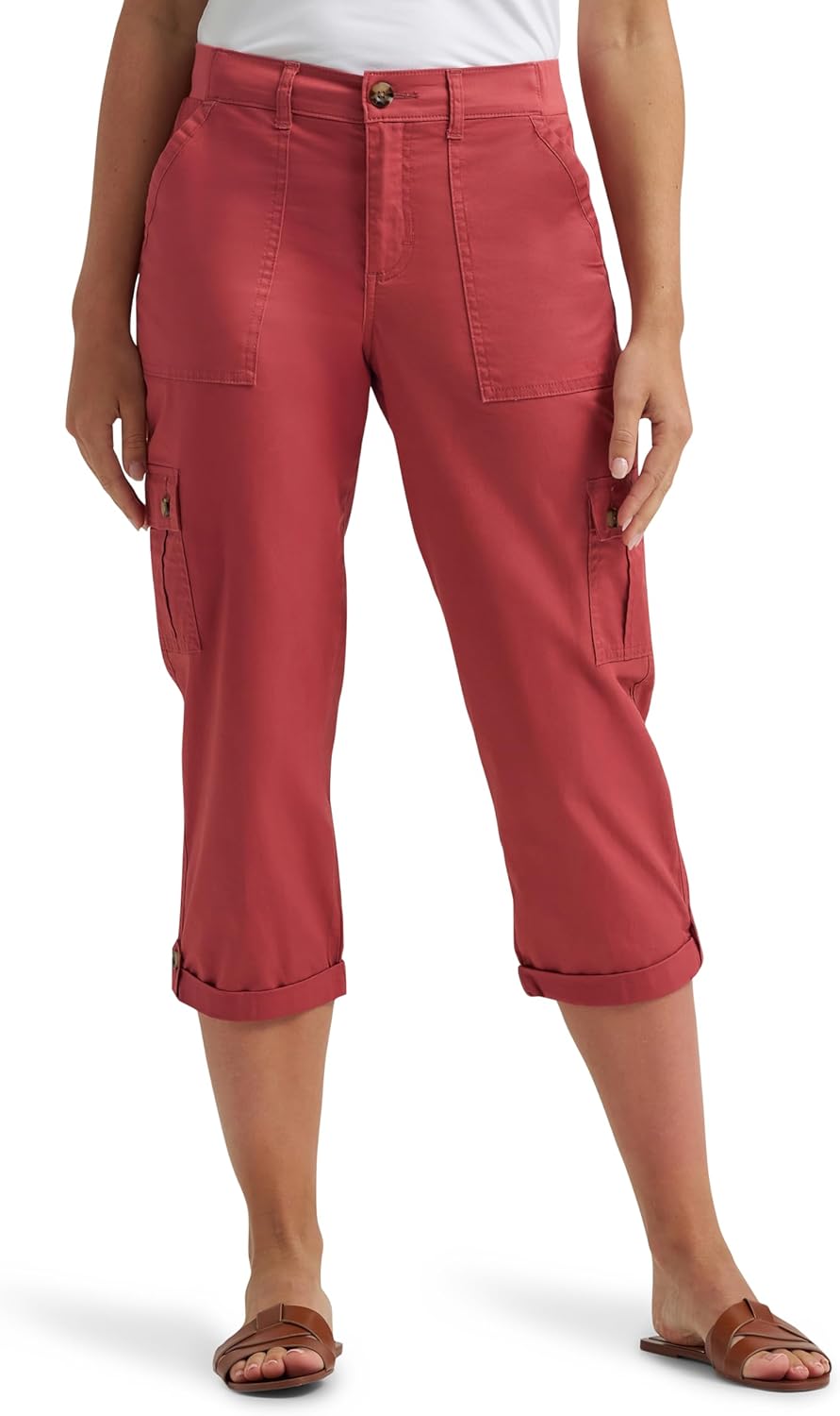Lee Women's Flex-to-go Mid-Rise Relaxed Fit Cargo Capri Pant