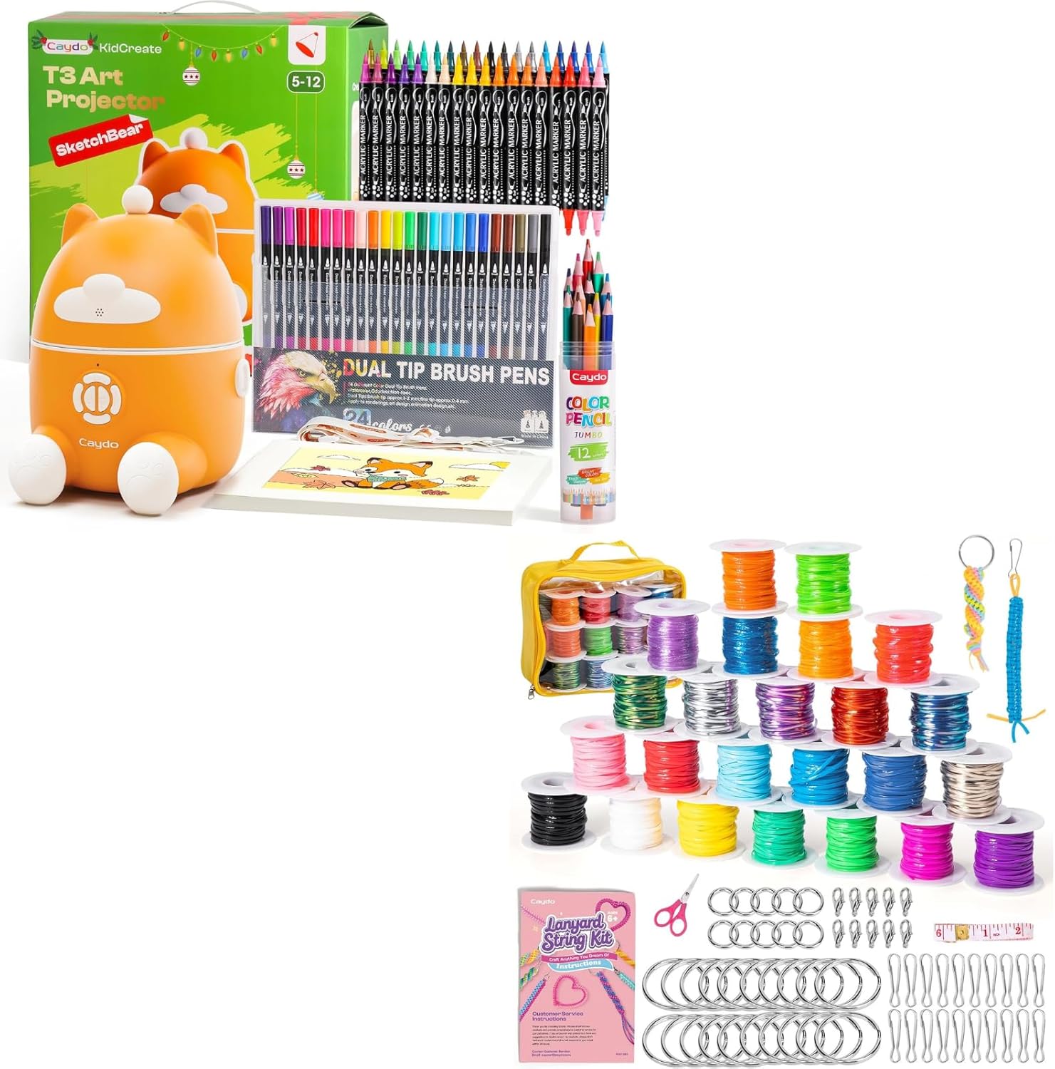 Caydo T3 Smart Drawing Projector Kit and Lanyard String Kit with Storage Bag