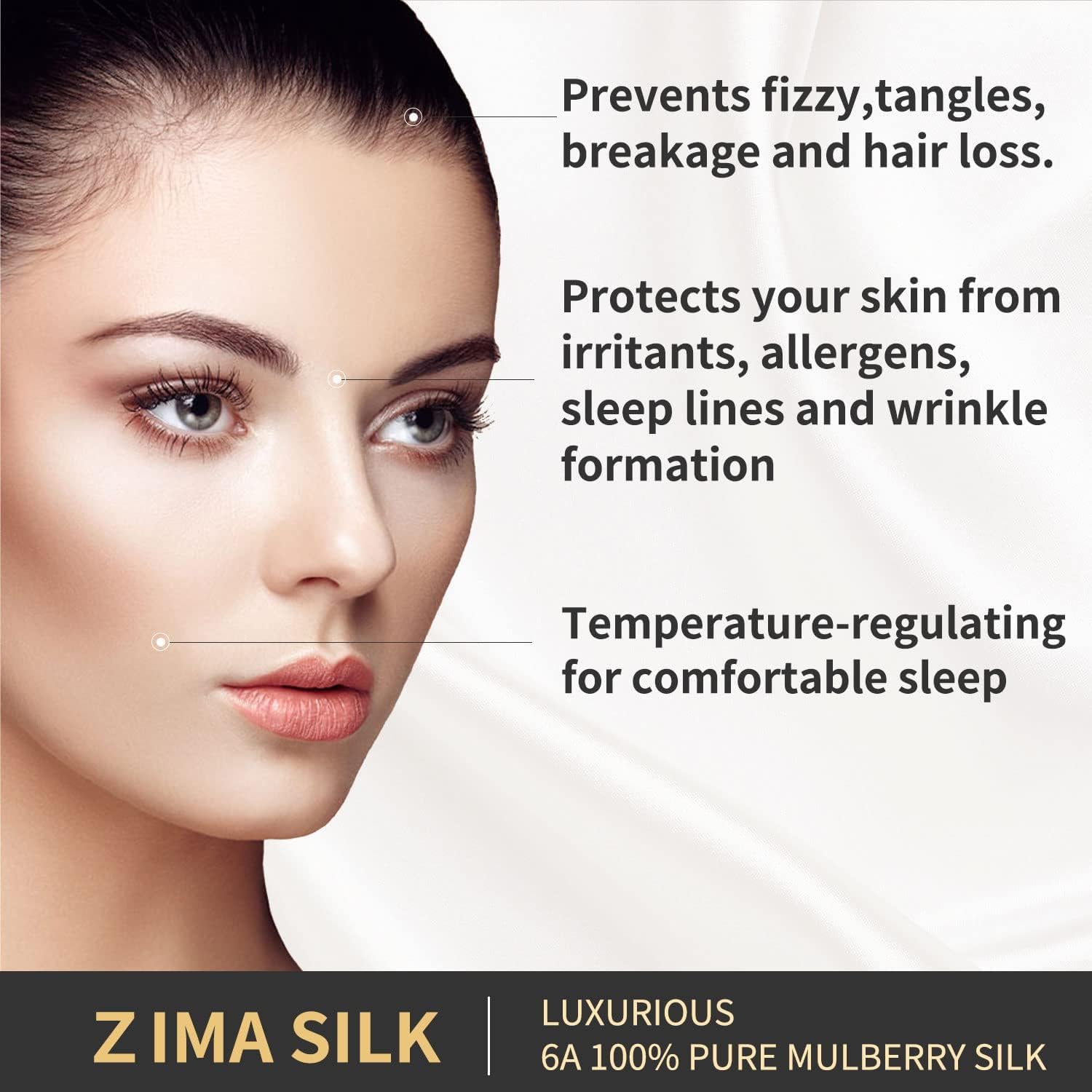 ZIMASILK 25 Momme 100% Pure Mulberry Silk Pillowcase for Hair and Skin Care, Highest Grade 6A Pillow Cases for Women, Long-Lasting Durablity, Gift for Women Men, 1Pc (Standard 20"x26", Light Plum) - Image 2