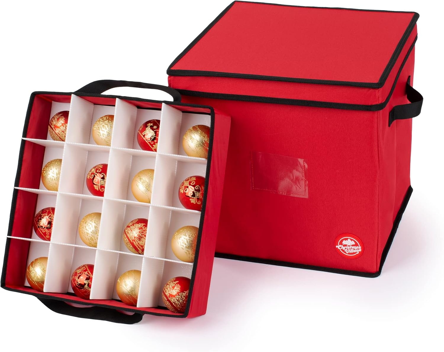 Christmas Village 64 Bauble Storage Bag With Adjustable dividers with