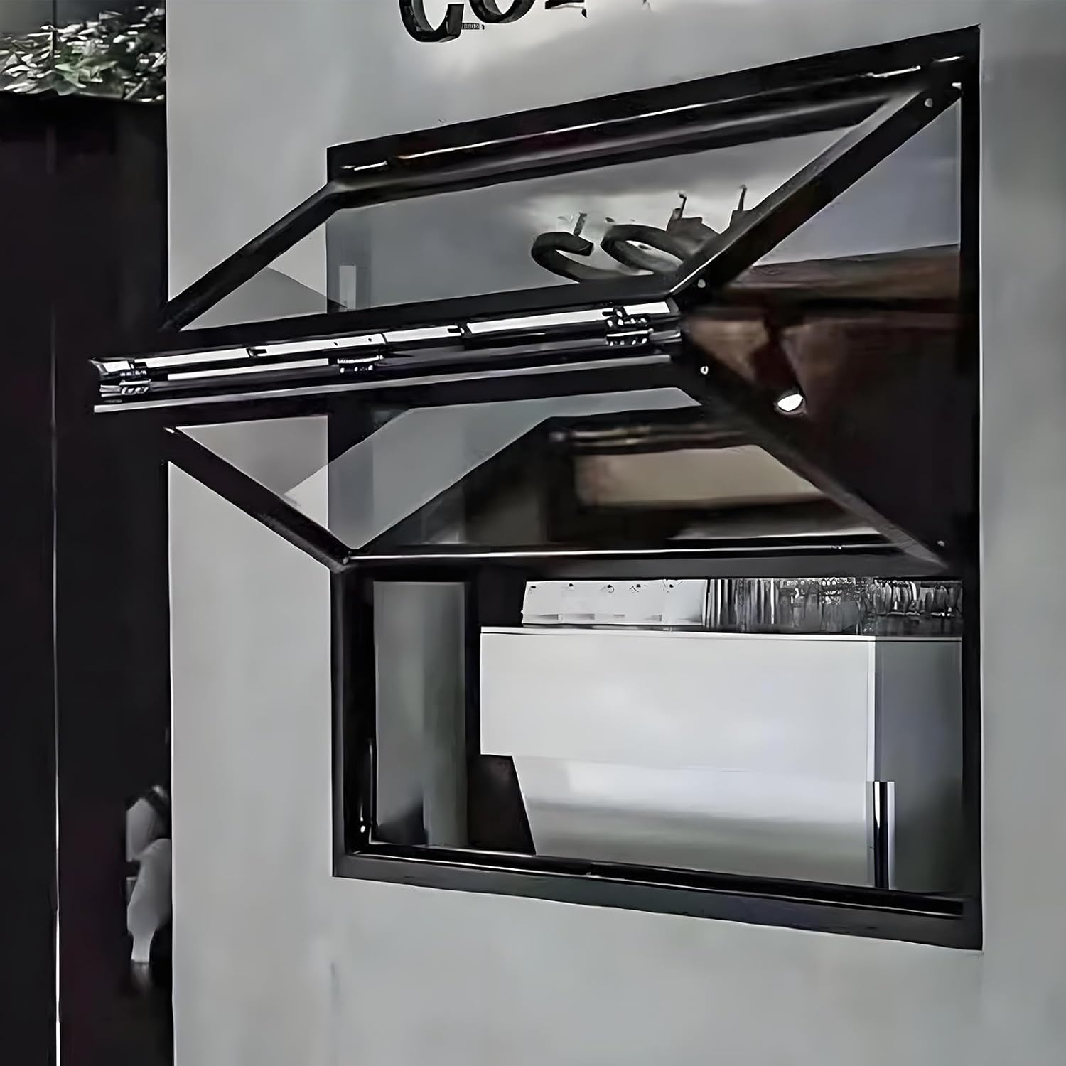 Folding Sliding Windows Double Hung Window,Double Hung Windows with Bottom Frame,Folding-Sliding Concession Window with Lock Custom for Coffee Shop Kitchen(28x20in/71x51cm)