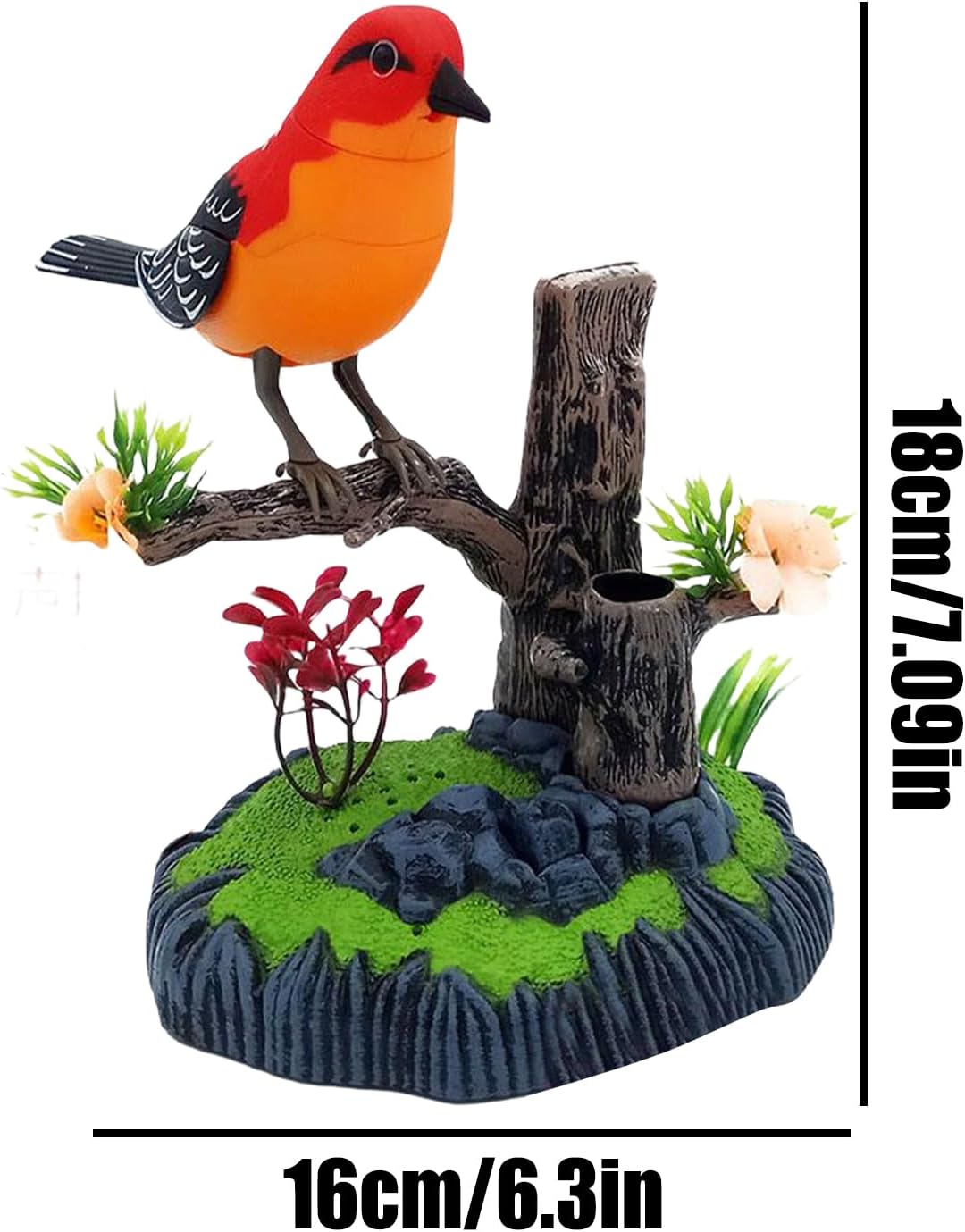 Companion Electronic Bird | Squeak Pen Organizer | Realistic Decorative Pet Bird for Kids Room, Living Room, Kitchen, Birthday and Easter for All