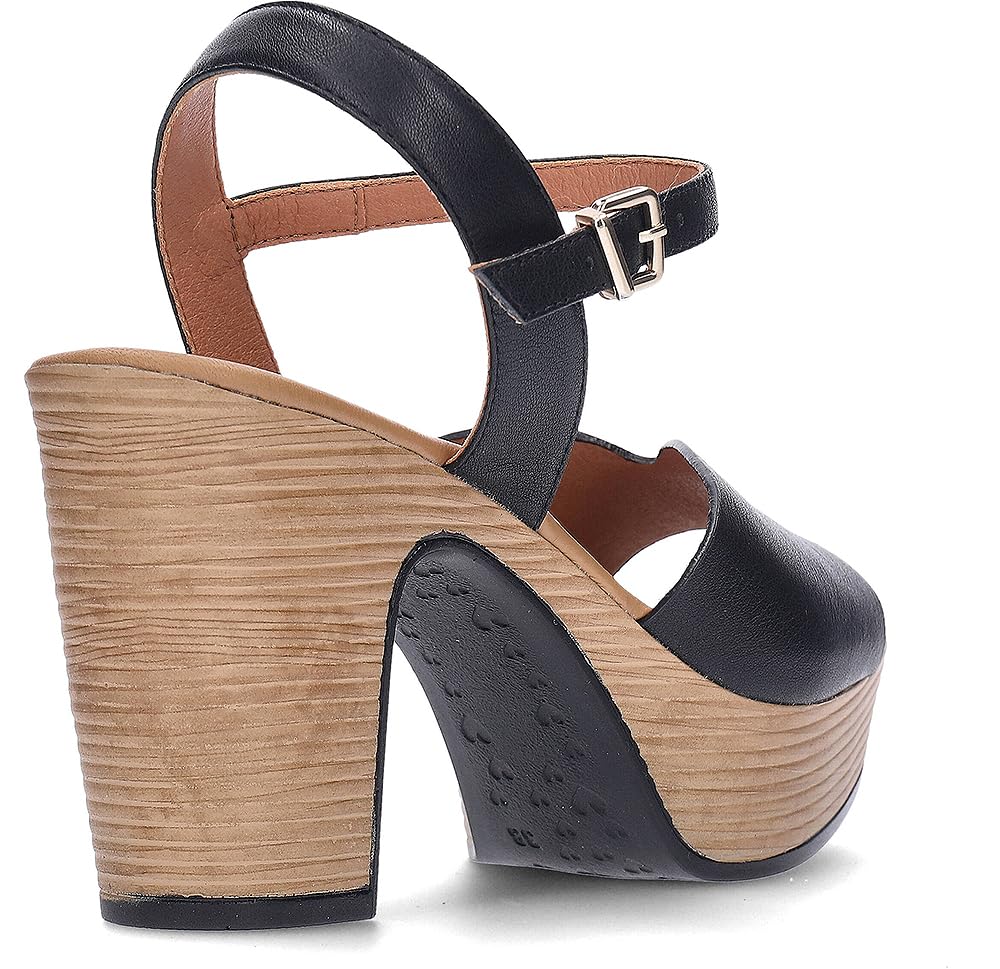 Weekend - Sandalias de vestir con plataforma imitación a madera,de piel,suela de goma,elegante para: Mujer