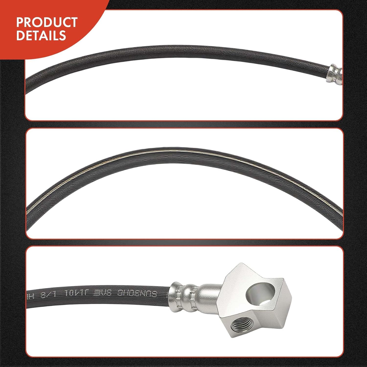 A-Premium Rear Center Brake Hydraulic Hose Compatible with Ford Models - F-250 F250 1973-1977, F-100 F100 1966-1972, E-100 E-200 Econoline 1969-1974, P-350 P350 1968-1976