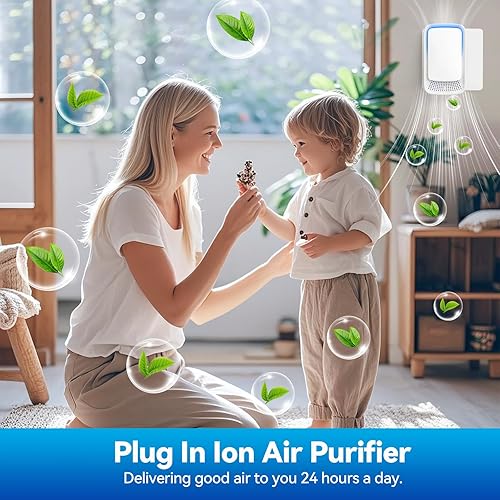 Miniatura 5 de Limpin Purificador de aire para enchufe del hogar, ionizadores de aire de iones negativos, ambientador silencioso para dormitorio, oficina, cocina,