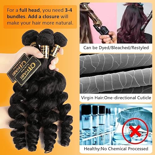 Miniatura 5 de QTHAIR 12A onda suelta brasileña 4 paquetes 16 18 20 22 pulgadas 14.11 oz cabello humano rizado suelto coser en extensiones de tejido de cabello