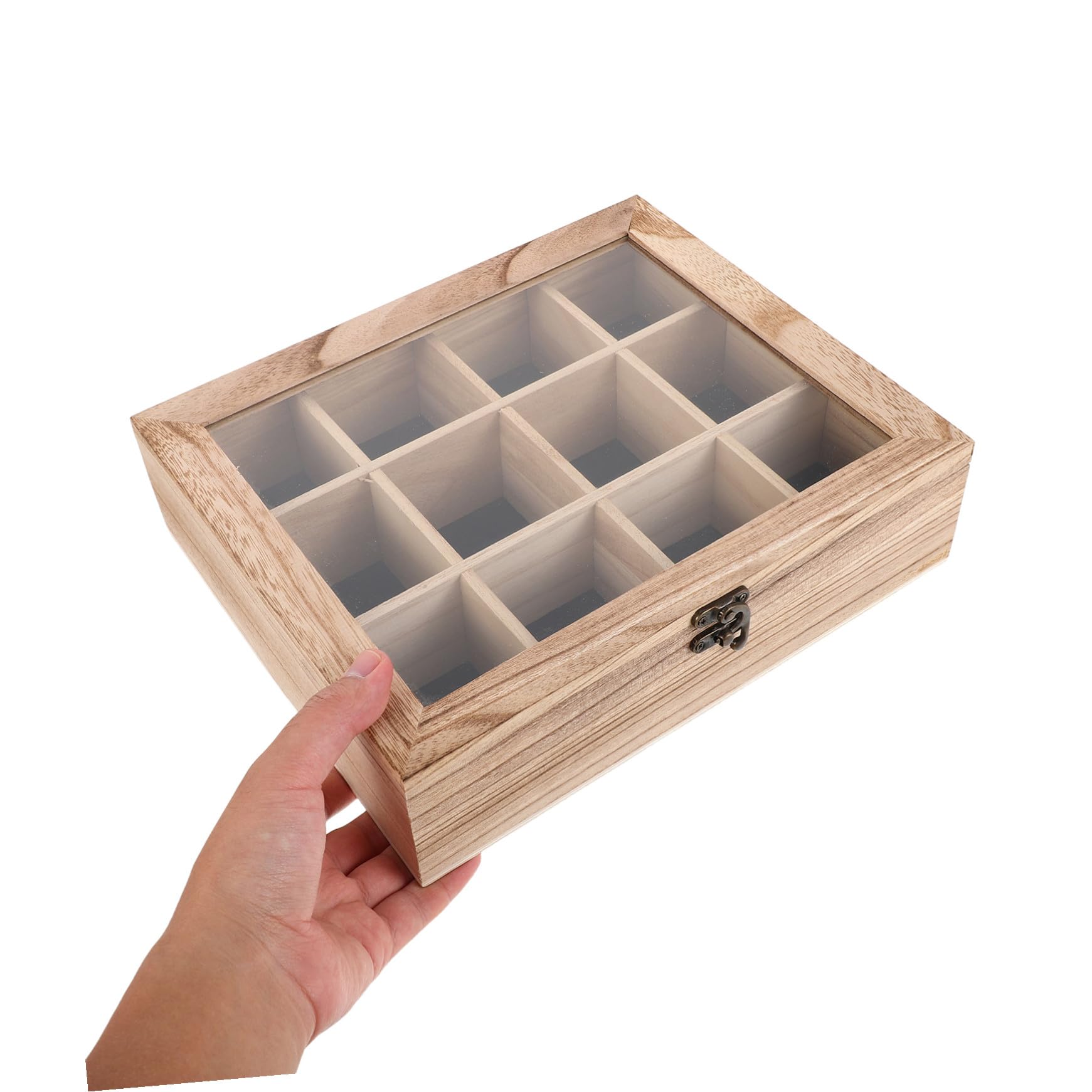 KOMBIUDA Vitrine Mit Durchsichtigem Deckel Für Die Sammlung Von Steinen Halter Für Natursteine Schaukästen Für Mineralienproben Aufbewahrung Von Steinen Aus Holz Vitrine Für