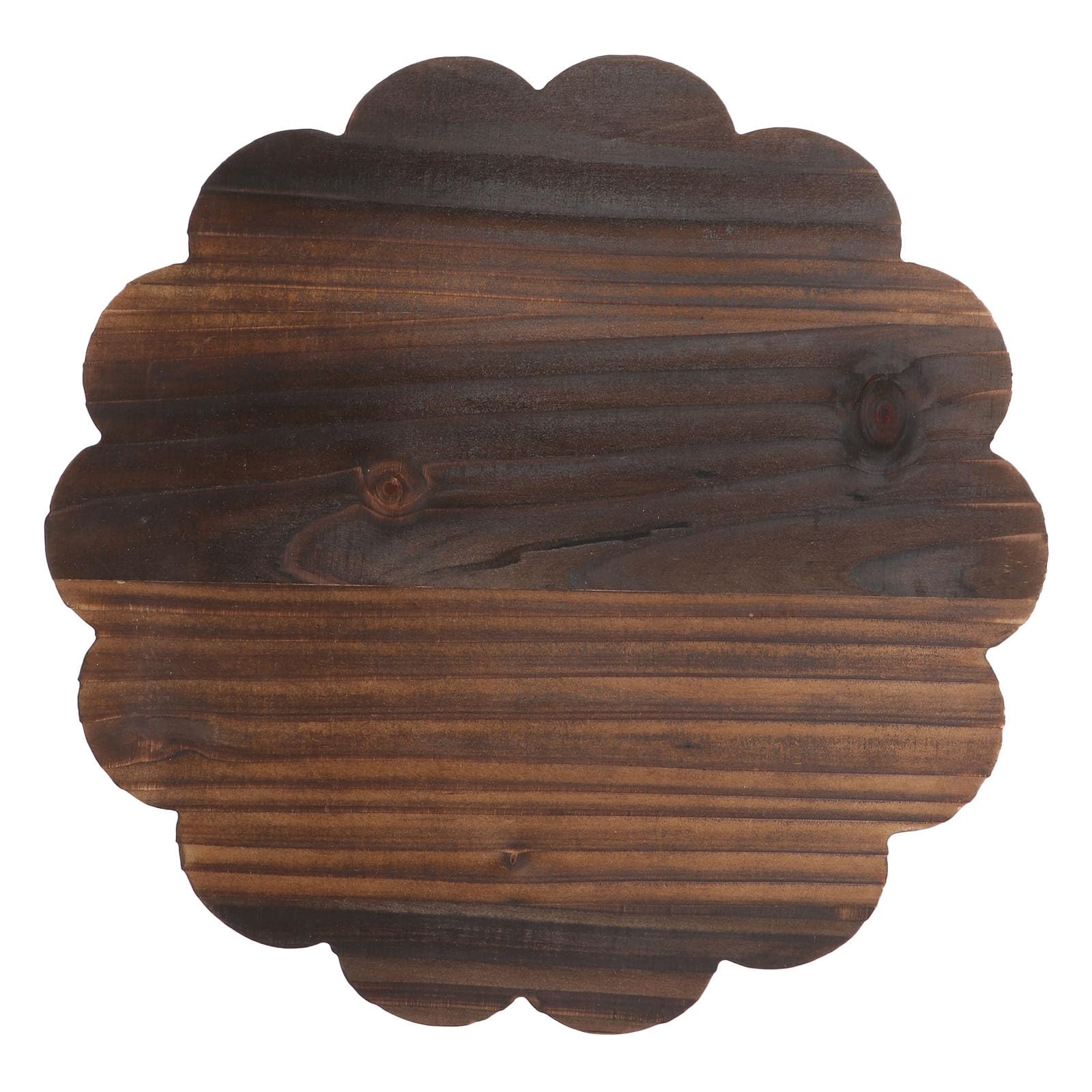 Support amovible pour pots de fleurs en bois à plateau épais marron KICHOUSE