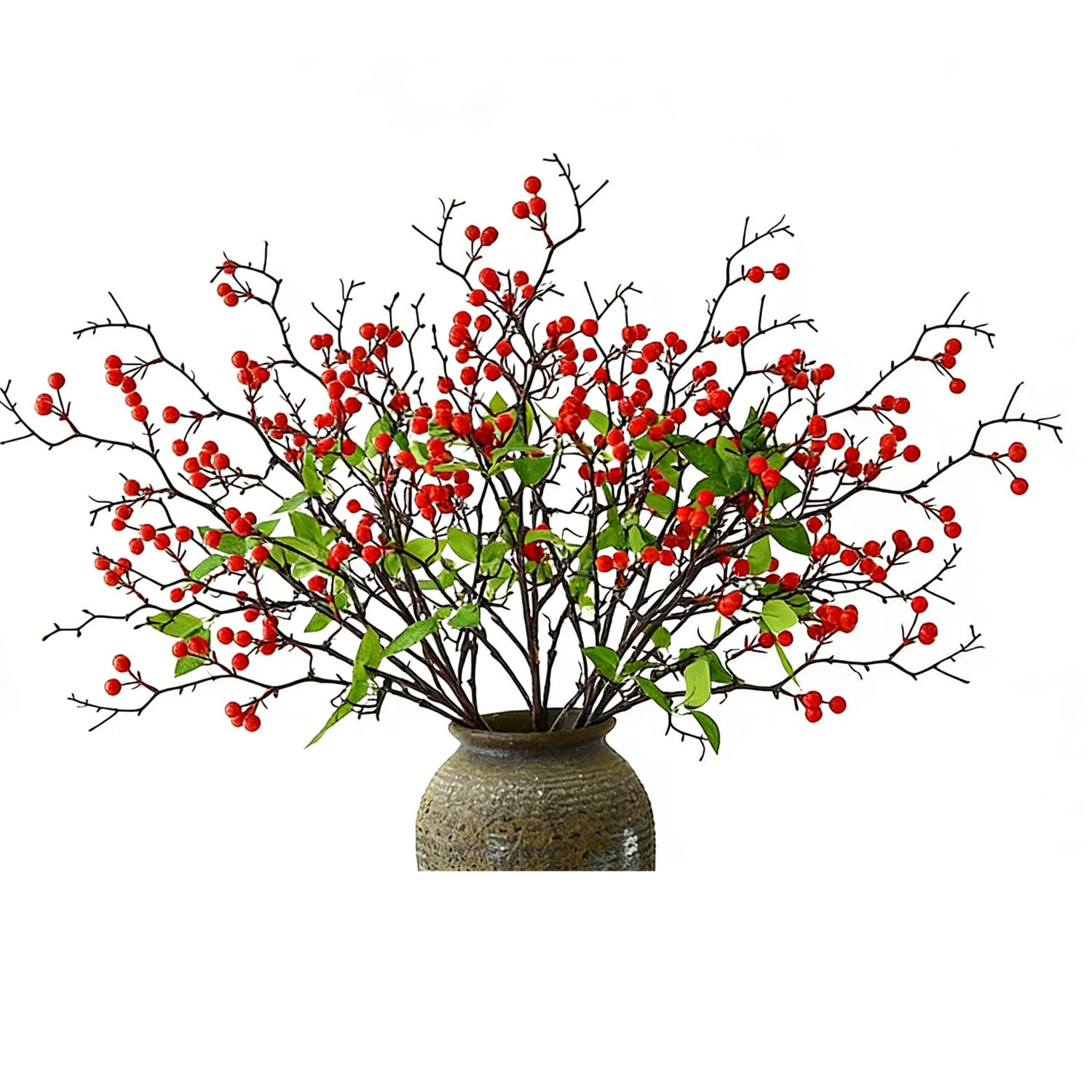 Fausses branches de baies rouges artificielles de Noël durables qui ne perdent pas leurs fruits
