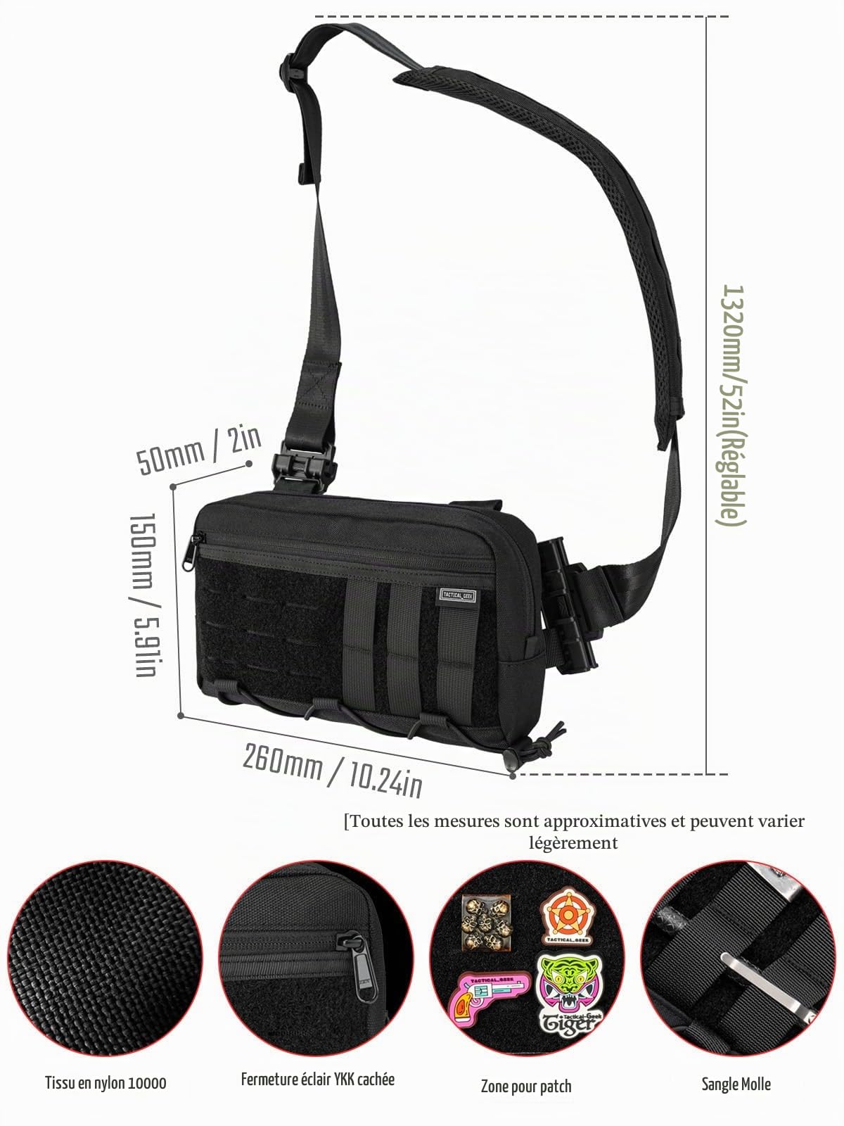 TACTICAL_GEEK L3, Sac à bandoulière