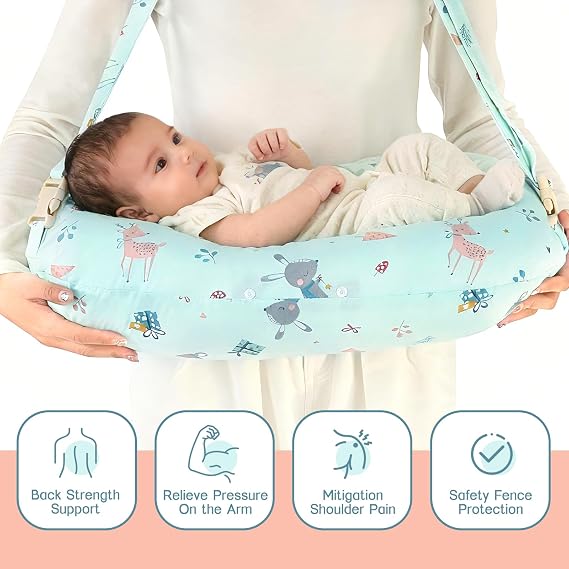 Nursing Pillow, Breastfeeding Pillows with Standard Size Removable Cover, Breast Feeding Pillow with Breathable Filling, Ergonomic Nursing Essentials for Bottle and Breastfeeding