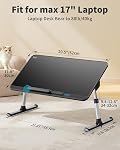 SAIJI Bureau Lap Lap Table de lit pour ordinateur portable, Support pour ordinateur portatif pour lit, Portable Bureau debout léger pour écrire Manger le plancher de canapé pour adultes enfants (20.5"*11.8", Noir)