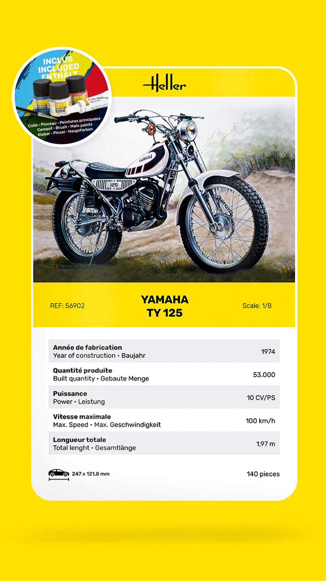 HELLER JOUSTRA Maquette Moto : Starter Kit : TY 125 Bike