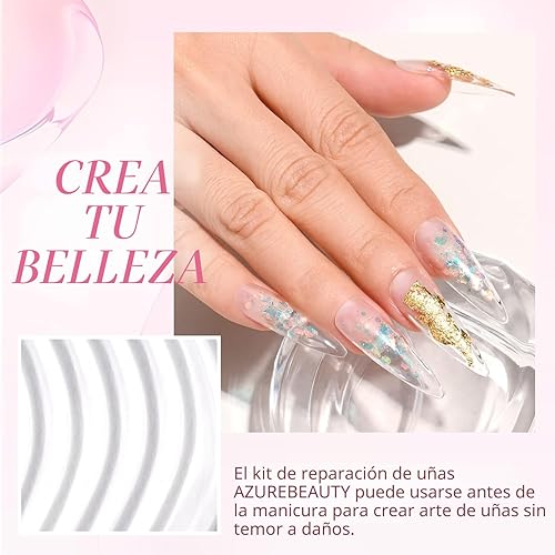Miniatura 5 de AZUREBEAUTY Kit de reparación de uñas de cristal transparente para uñas fracturadas y débiles, solución ideal de emergencia, fácil de arreglar