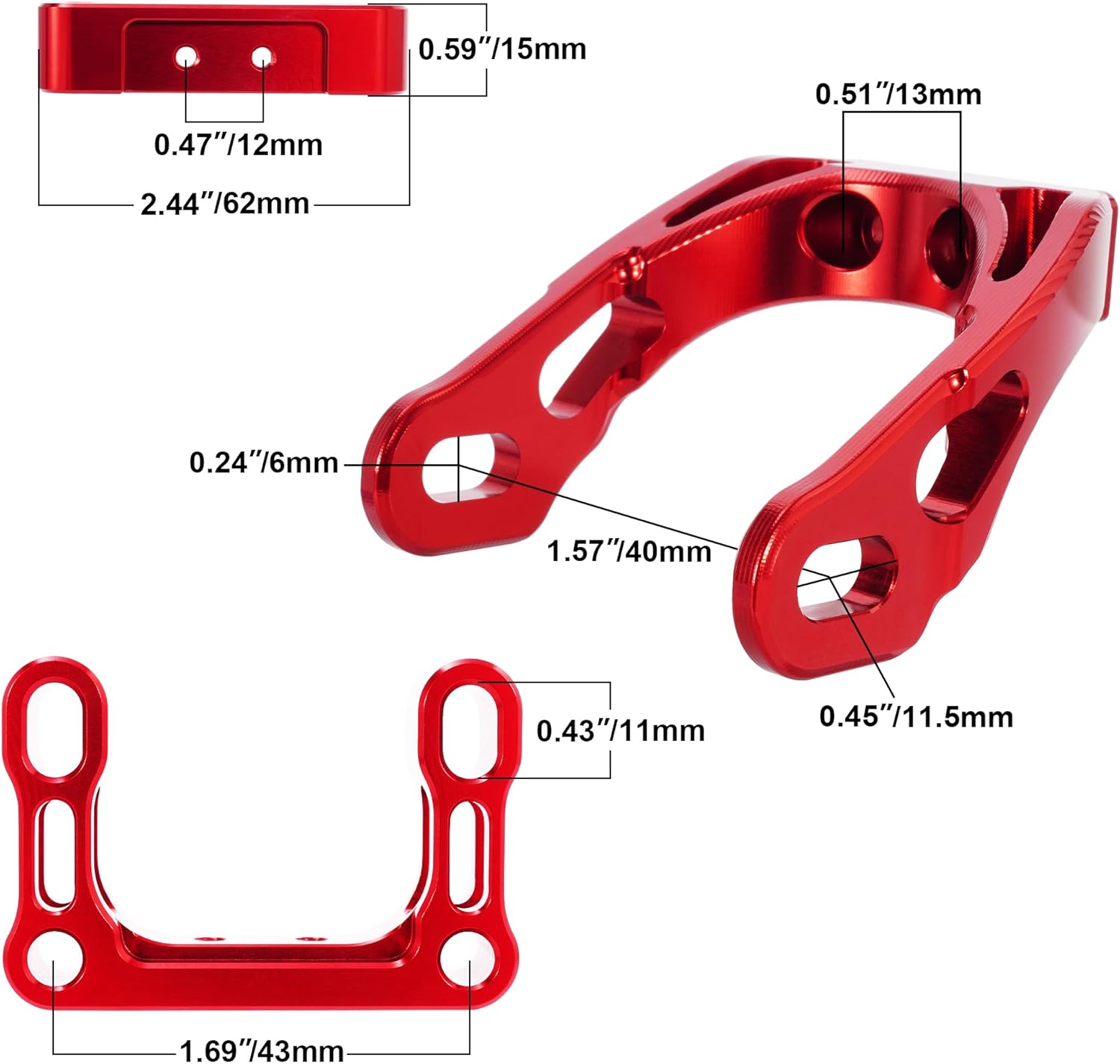 Upgrades Surron Headlight Mount Bracket with 15MM Motorcycle Handlebar Riser Set for Sur Ron LBX Segway X160 / X260, Red