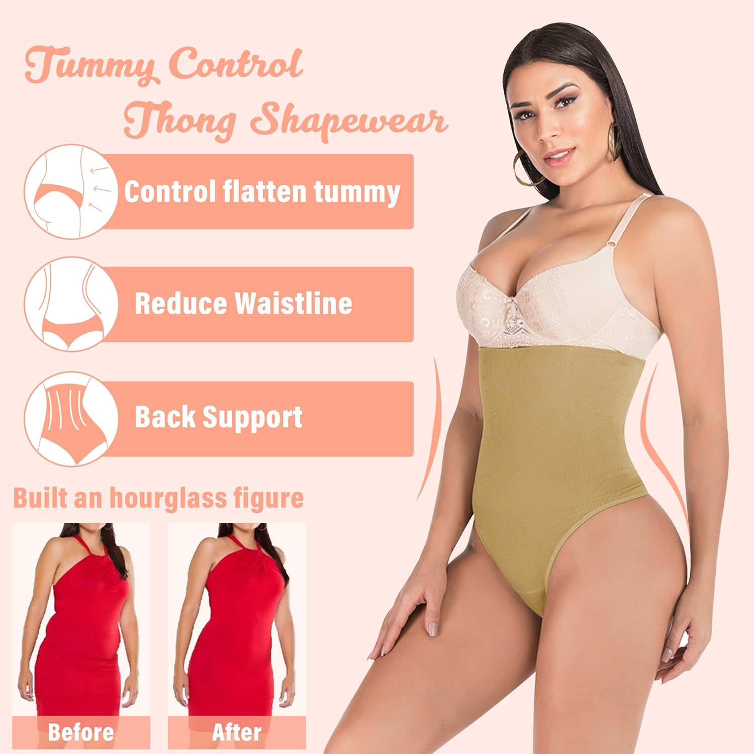 Lelinta Thong Shapewear Tummy Control For Women High Waist Body Shaper Girdle Seamless Underwear Panties Under Dress - Image 2
