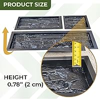 Vista 4 de 5 moldes de plástico ABS de 0.079 in para pared de yeso de hormigón, baldosas de cemento de piedra, molde de losa de cemento de pared, moldes