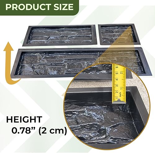 Miniatura 4 de 5 moldes de plástico ABS de 0.079 in para pared de yeso de hormigón, baldosas de cemento de piedra, molde de losa de cemento de pared, moldes de