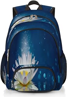 Waterlily Star Mochilas Escolares para Meninas Meninos Adolescentes Estudantes - Mochila Escolar Elegante - Mochilas de Viagem Resistente à Água para Mulheres Homens, Multicolor, Large, Mochilas de Viagem