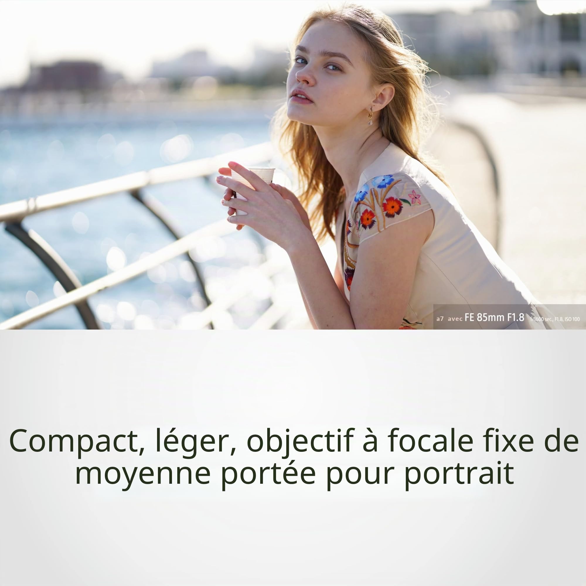 Sony SEL-85F18 Objectif de portrait à focale fixe 85 mm F/1.8 Plein format adapté aux séries A7, ZV-E10, A6000 et Nex, monture E) Noir