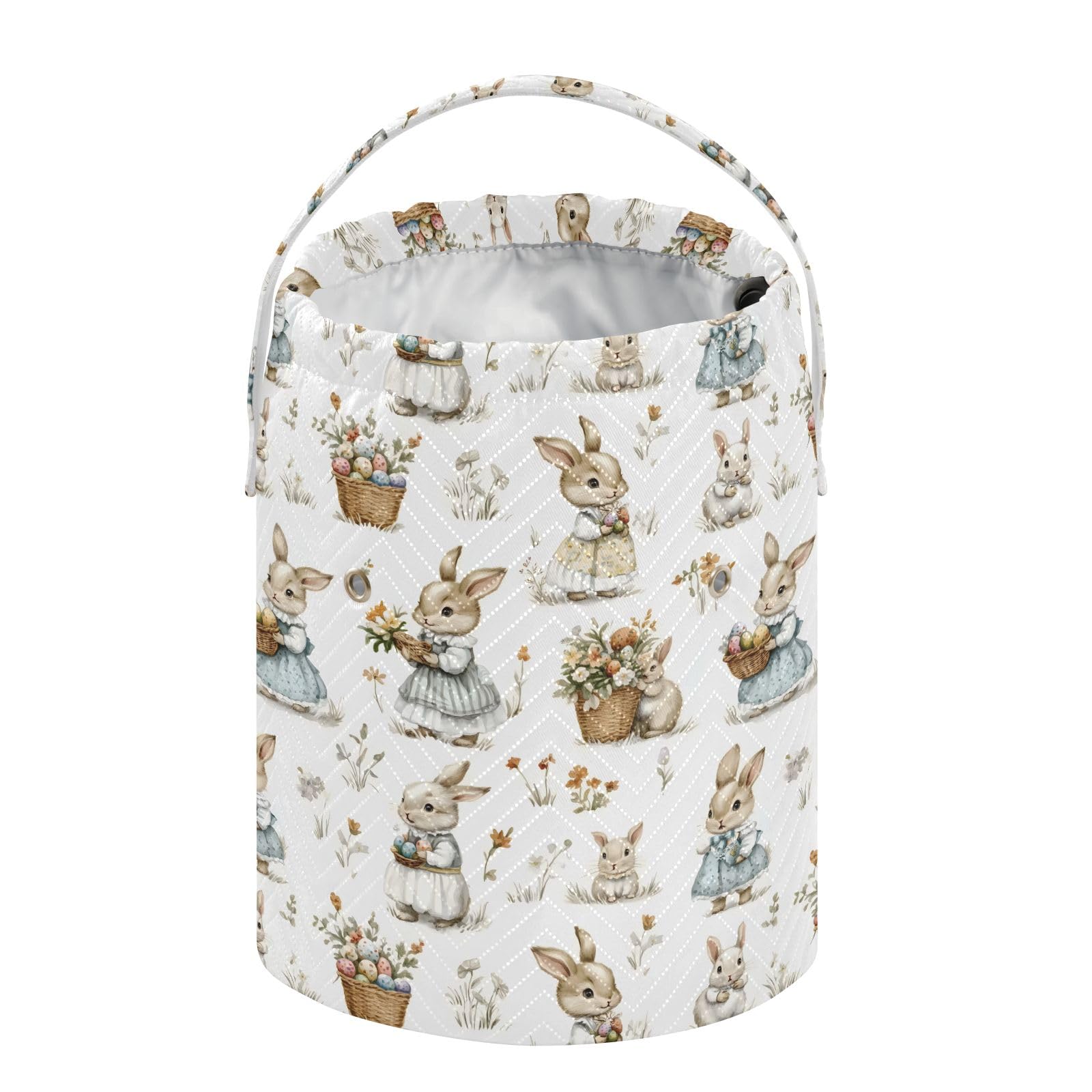 Yarn Storage Bag Small Crochet Bag Knitting Bag Organizer Rabbit Flower Retro Yarn Bags for Crocheting Basket