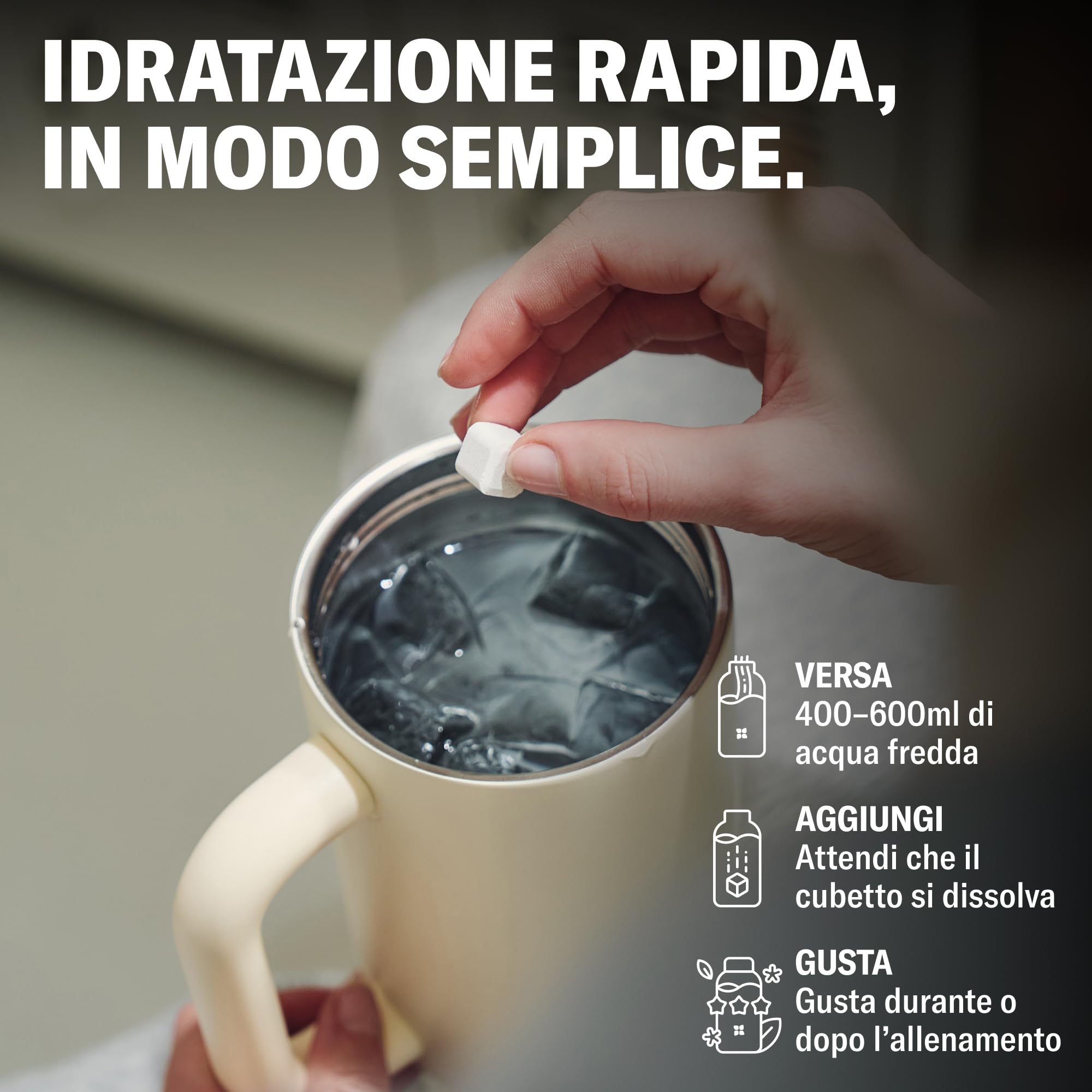 waterdrop® Microlyte Elettroliti Senza Zucchero – 36 Cubetti per Acqua con 4 Elettroliti + 6 Vitamine & Zinc, Sali Minerali Integratori Sport, Perfetti per Viaggio, Acqua Naturale o Frizzante.