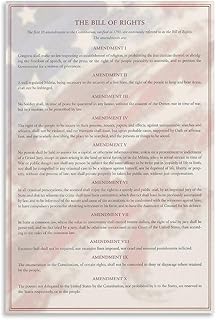 The Bill of Rights Poster The U.S. 1791 Constitution US History Government Canvas Wall Art Aesthetic Decorative Painting Classroom Schoolstyle 12x18inch(30x45cm)