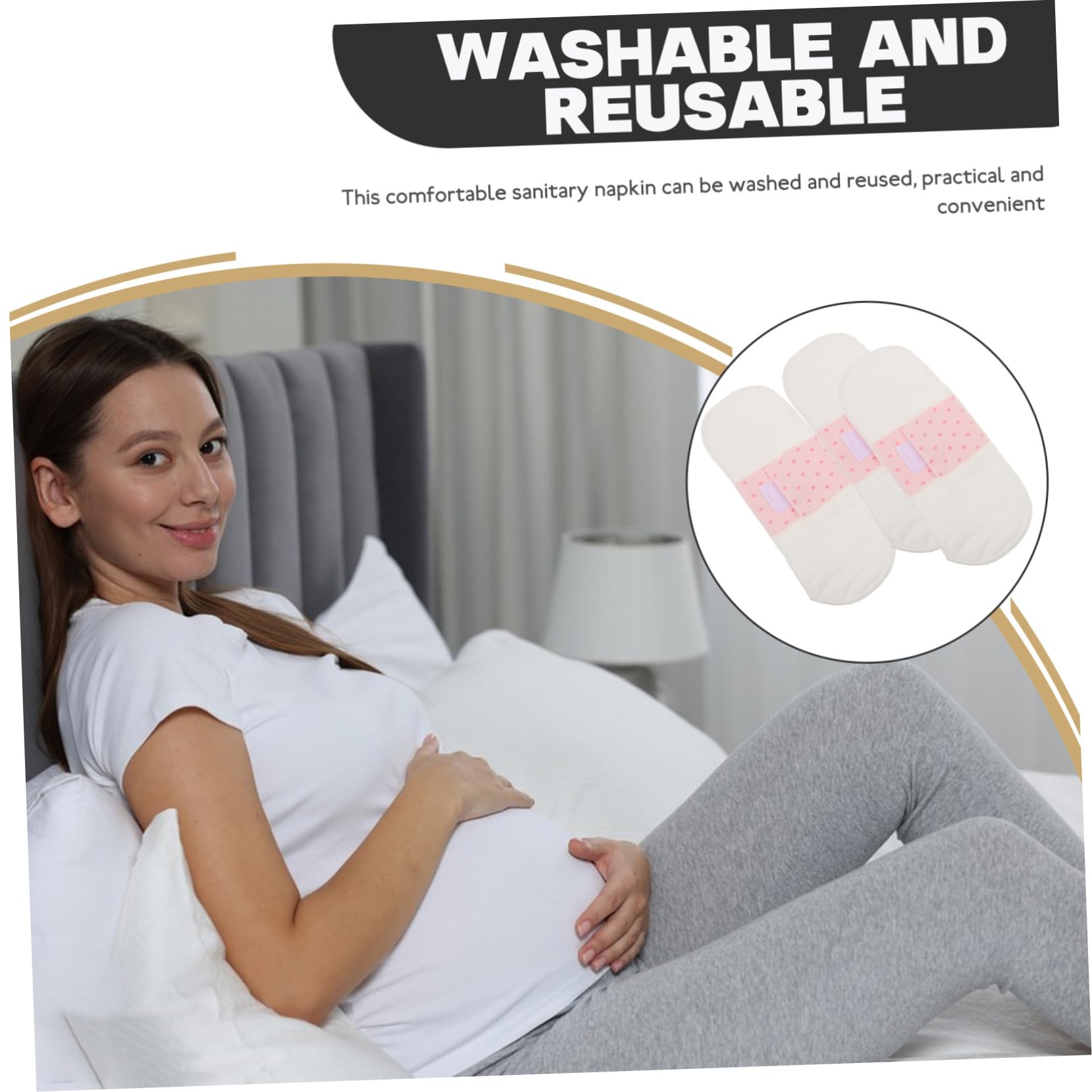 15 Piezas De Compresas Sanitarias, Compresas De Algodón Lavables, Compresas Lavables Para Mujeres, Compresas Femeninas Portátiles, Compresas Nocturnas Para Mujeres, Compresas