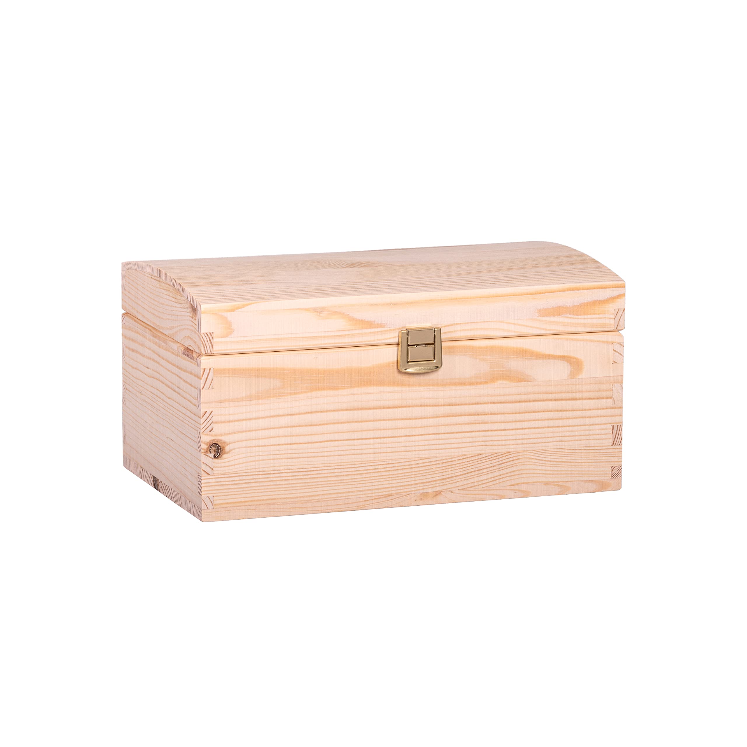 Decocraft Natural Unfinished Wood Box For Storage, Decoration, Organisation, Large Wooden Craftsmanship, Rustic Home Decor, Keepsake, Chest 25,5 X 16 X 13 Cm.